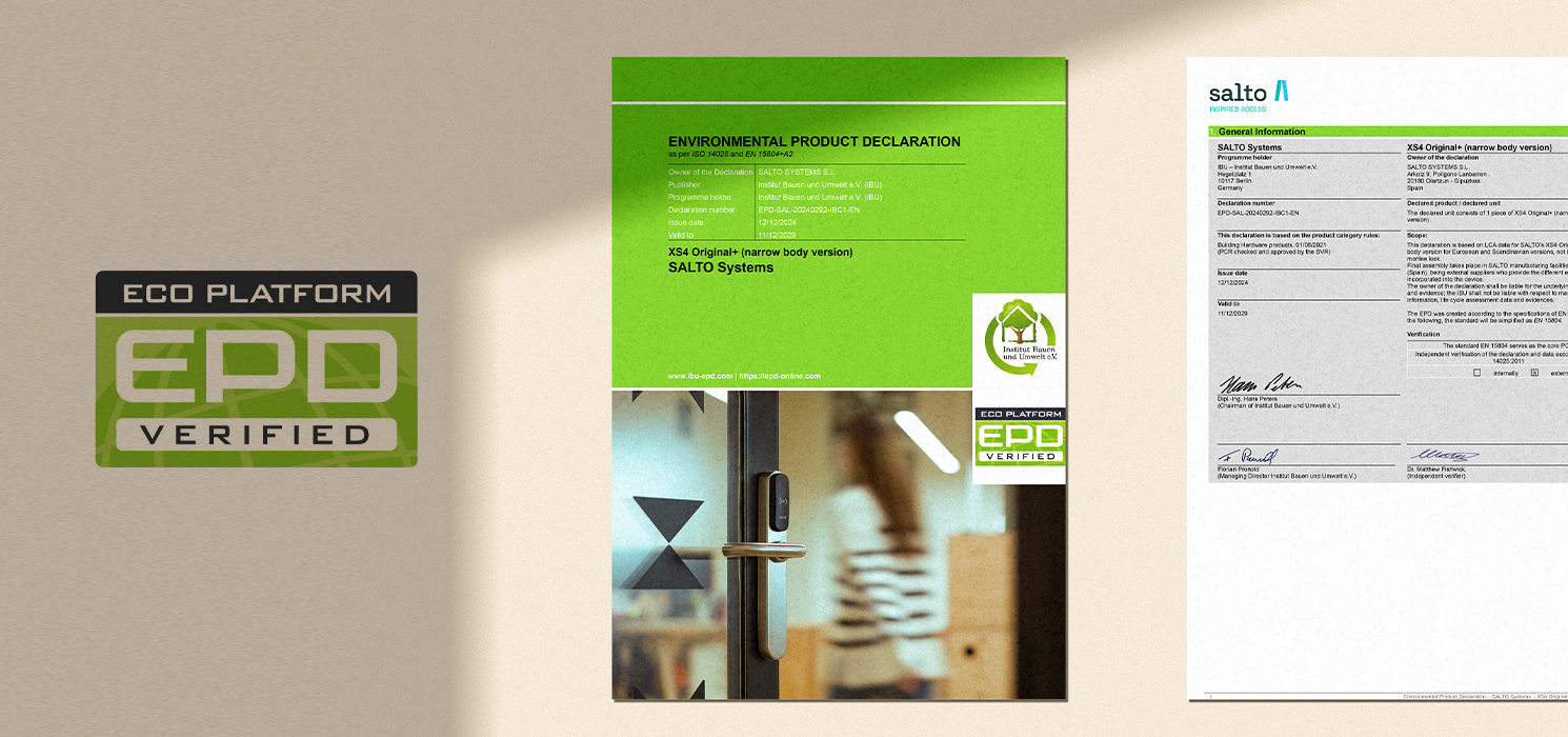 Salto’s XS4 Original+ achieves EPD: a milestone in sustainable smart access control 