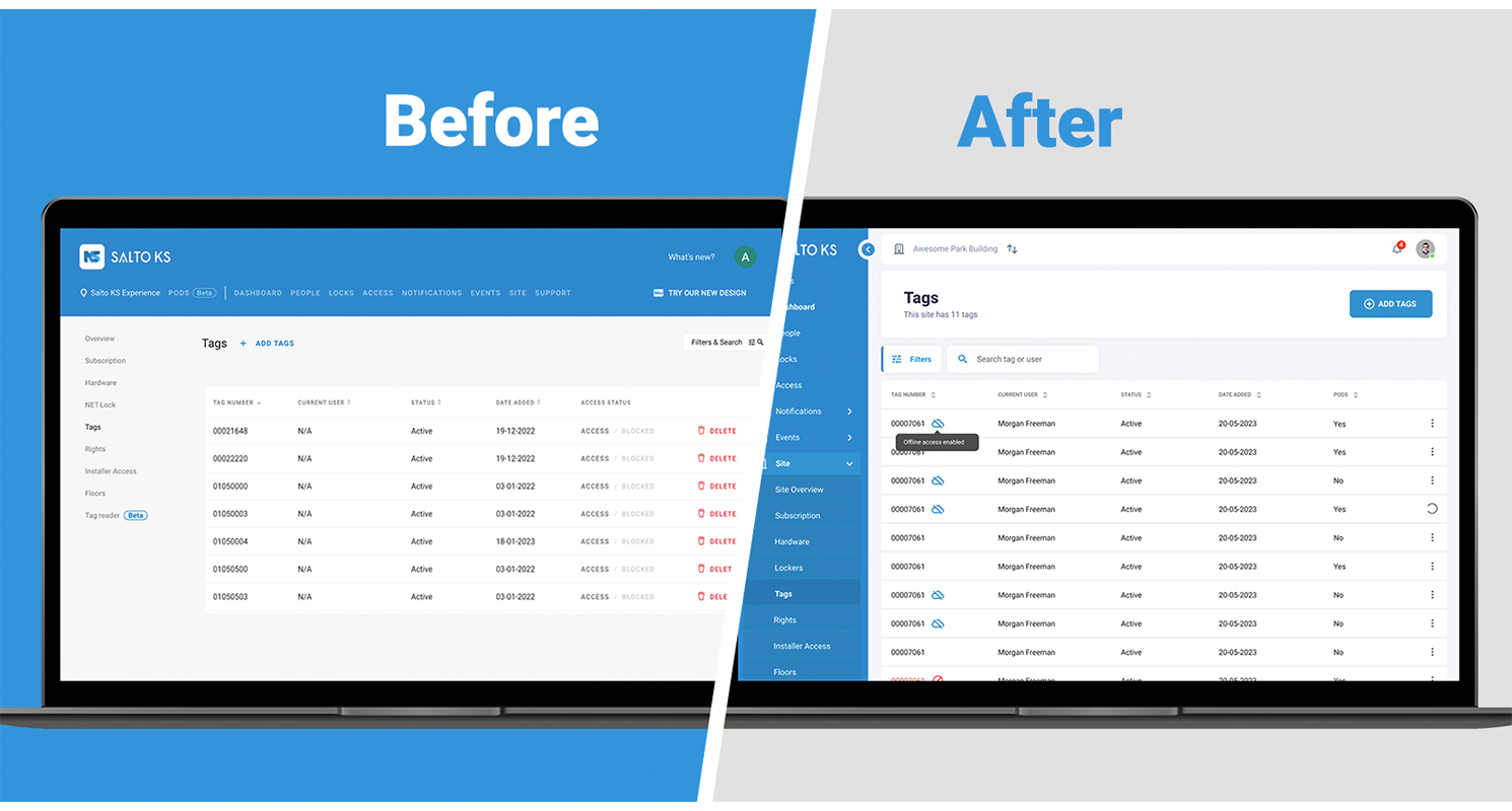 The Improved SALTO KS Web App: Pod, Site, and Events