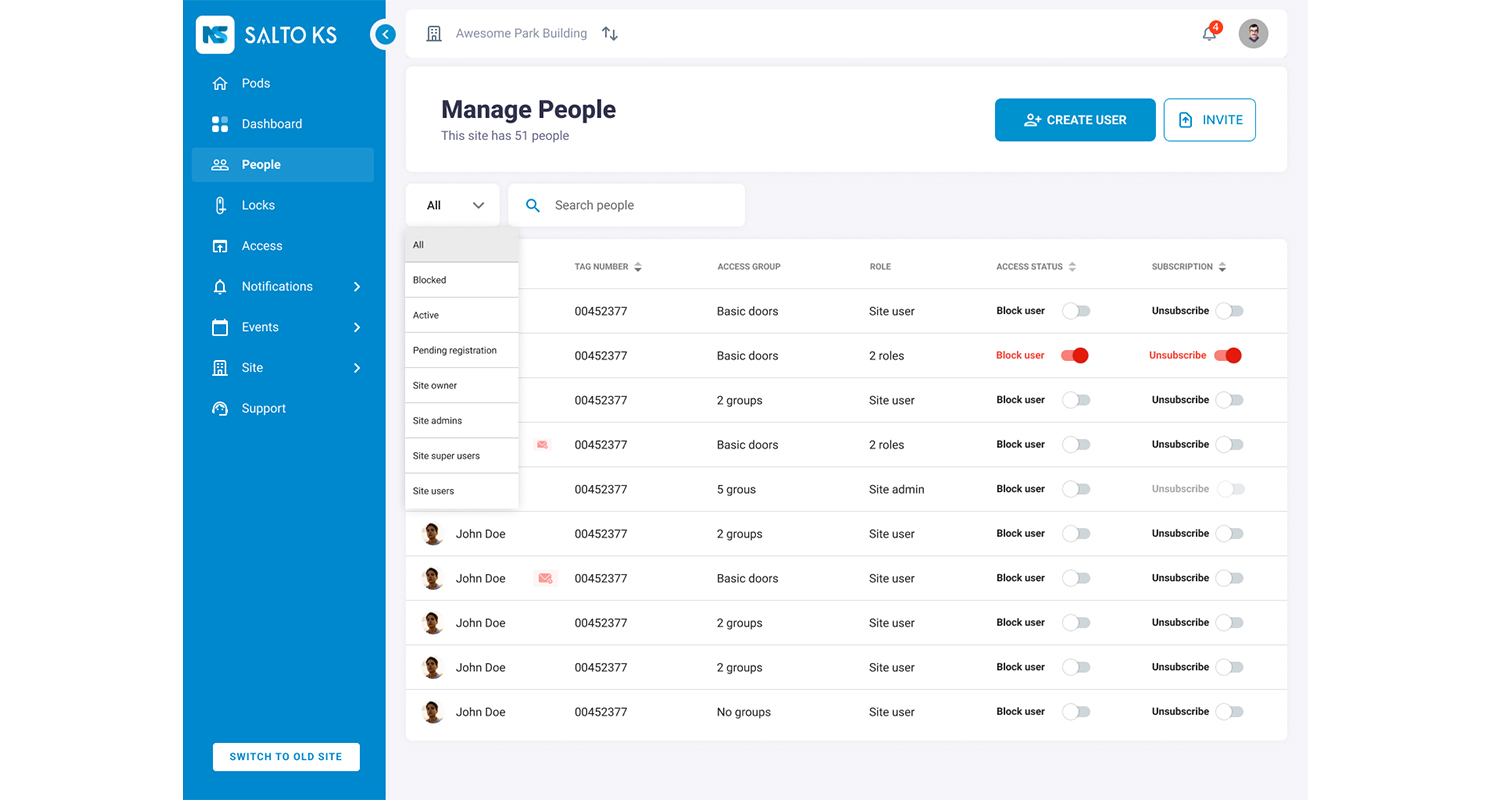 The Improved SALTO KS Web App: Locks, People & Access Groups