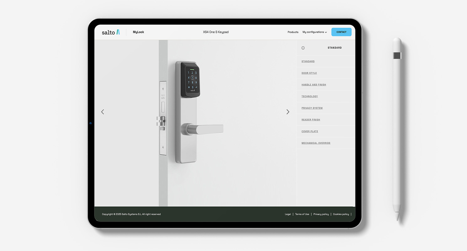 XS4 One S Keypad, Salto’s advanced smart locking solution with integrated PIN-code access control 